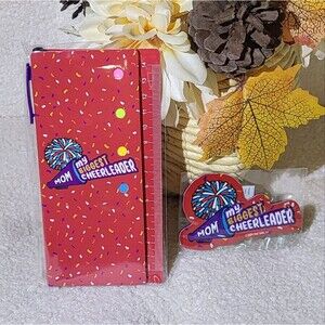 Mom My Biggest Cheerleader 3pc Stationary Set (Sticky Notes, Pen, & Magnet) NIP